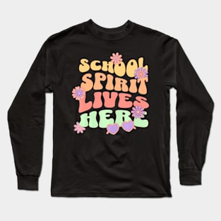 School Spirit Lives Here Cute Back To School Long Sleeve T-Shirt